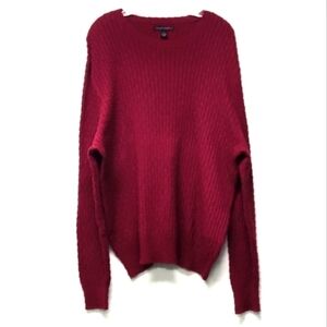 Kenneth Roberts sweater wool blend scoop neck long sleeve  burgundy Size: L